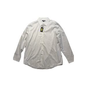 Murano Mens Regular Fit Dress Shirt XL Non-Iron‎ White Checkered Cotton NWT 320